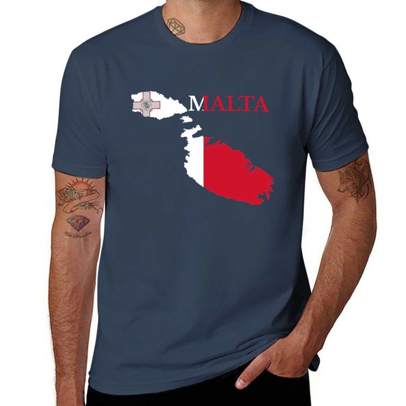 Malta Map Flag Maltese Tshirt Soft Antishrink Cotton Tee S