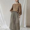 Johnature Women Print Floral Vintage Linen T-Shirts Puff Sleeve O-Neck Loose Tees Autumn Chinese Style Women T-Shirts