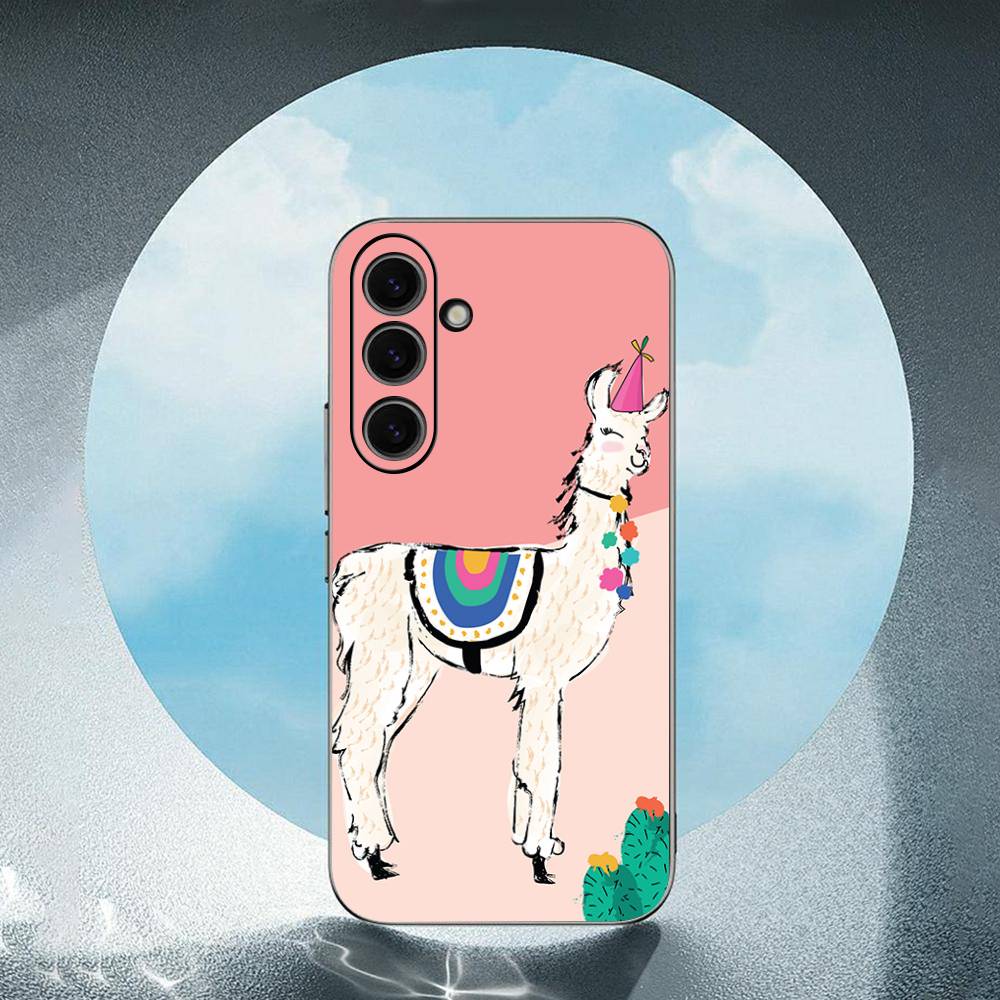 Lama Llama Alpacas Animal For Samsung Galaxy S25 S24 S23 Ultra S22 S21 Plus S20 Black Soft Silicone Protective Case