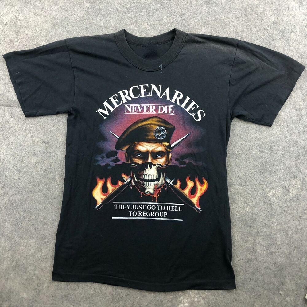 French Foreign Legion Mercenaries Never Die Just Go To Hell To Regroup TShirt Short Sleeve Casual Cotton ONeck T Shirt