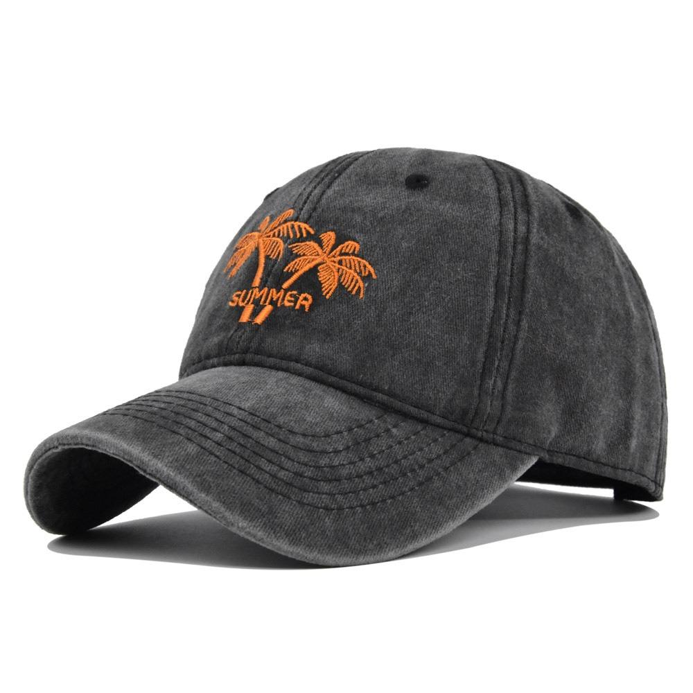 Șapcă unisex din bumbac spălat șapcă de baseball cu broderie din copac de cocos pentru bărbați, femei, îmbrăcăminte de stradă, pălării pentru tată