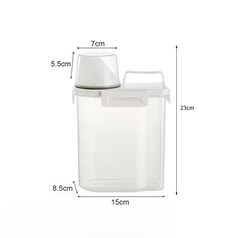 Airtight Laundry Detergent Dispenser Powder Storage Box Clear Washing Powder Liquid Container with Lids Jar