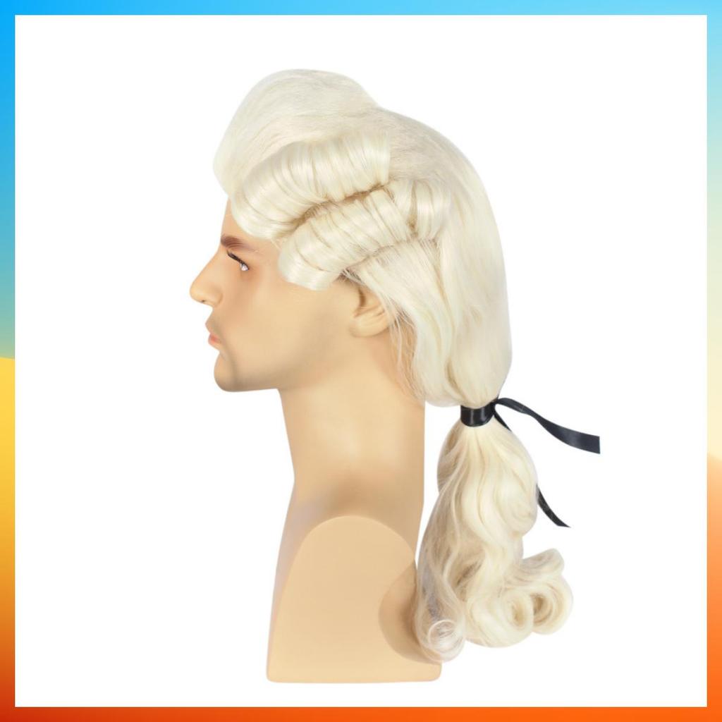 Evropská Módní Paruka Právníka Soudce Profesionální Kudrnatá Paruka