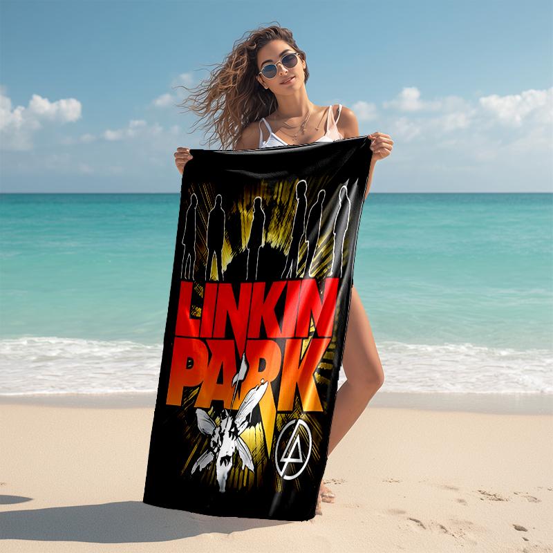 1pc Linkin Park1 Beach Towel, Comfortable and Thick, and Swimming/Bath/Picnic/Camping Towel, Suitable for Seaside Beaches