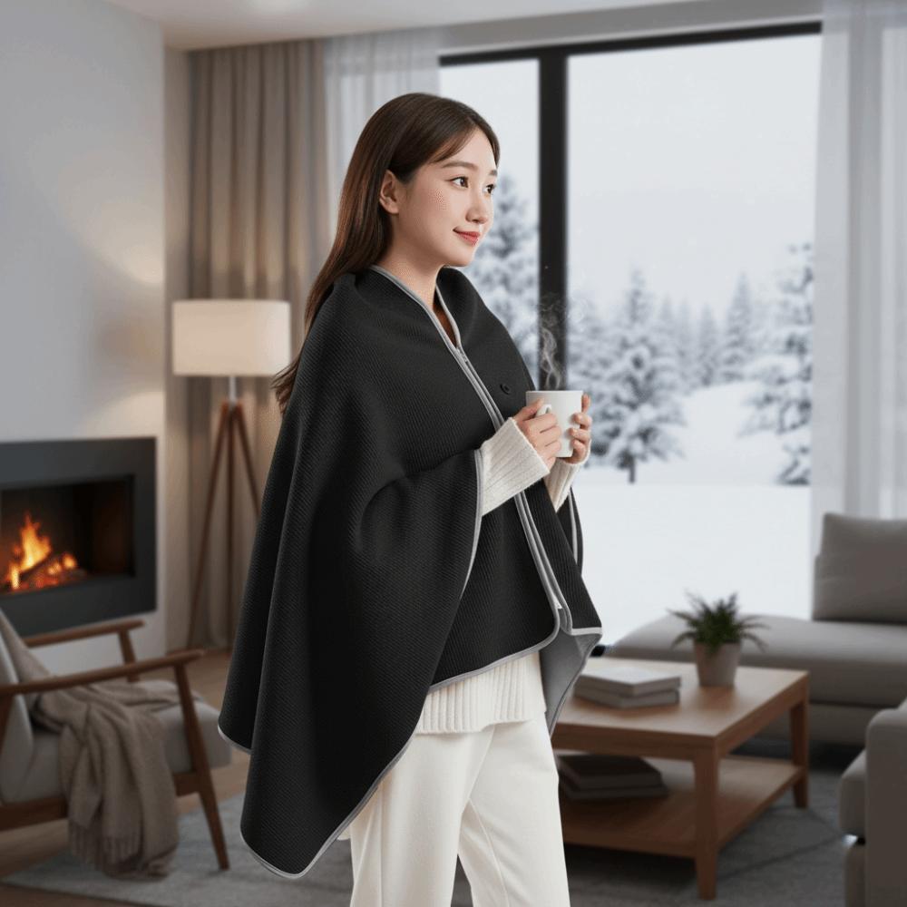 Washable Electric Heated Blanket Windproof Heating Large Shawl Warm Heating Scarf  Outdoor
