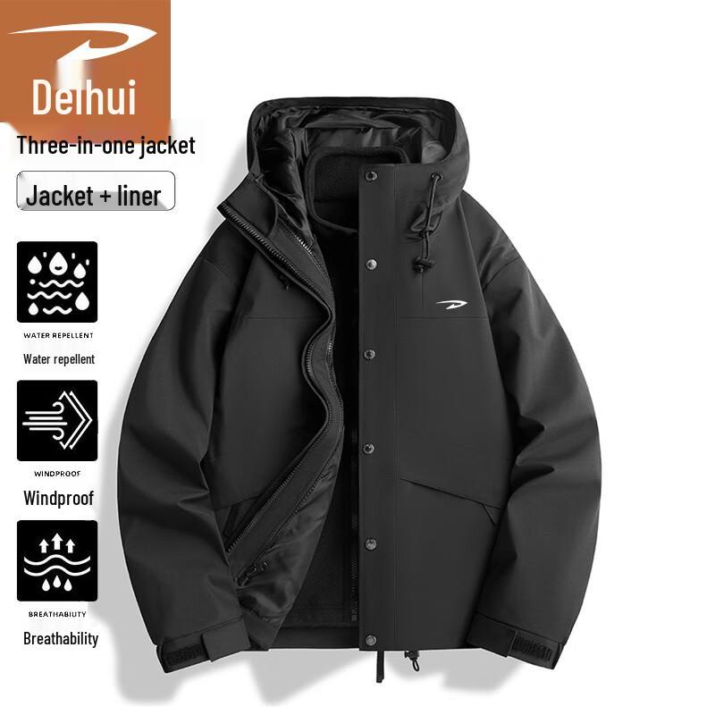 

Deerway Men s 3-in-1 Outdoor Windproof Jacket M