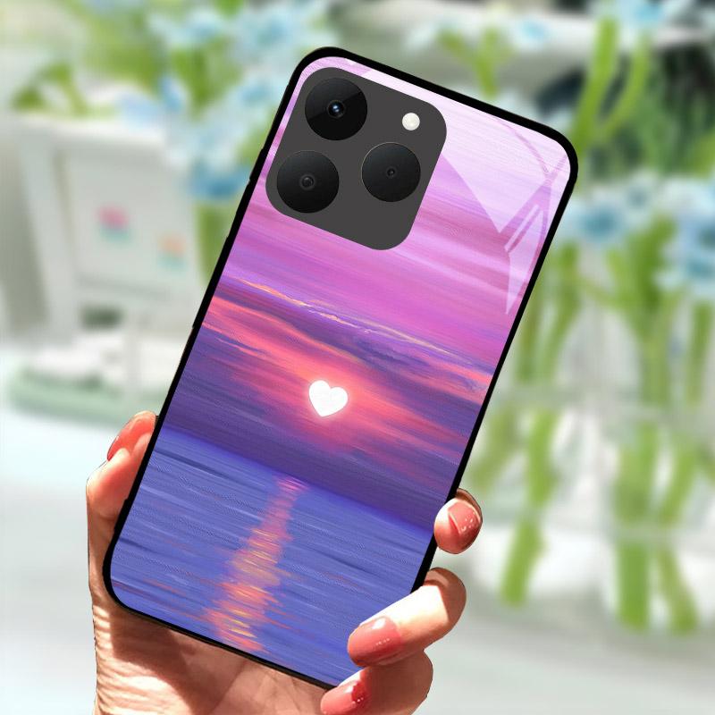 Luxury Tempered Glass Case For Realme 15T 5G Shockproof Hard PC Phone Case For Realme 15 T RMX5112 Cover Camera Protection Funda