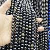 Perle Sciolte Rotonde in Ossidiana Wujin Naturale, Perle Nere Pure, Per Creazione Gioielli Fai da Te, Accessori per Bracciali Semilavorati