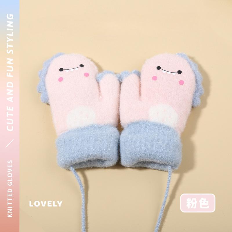 0-3Y Baby Cartoon Label Mittens Winter Warm Kids Girls Gloves Soft Hand Warmer Children Boys Thick Child Fleece Baby Mittens