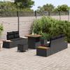 VidaXL 8-piece Garden Sofa with Cushions, In Black and Mahogany Rattan, Perfect for Outdoor Use. Practice 3362854