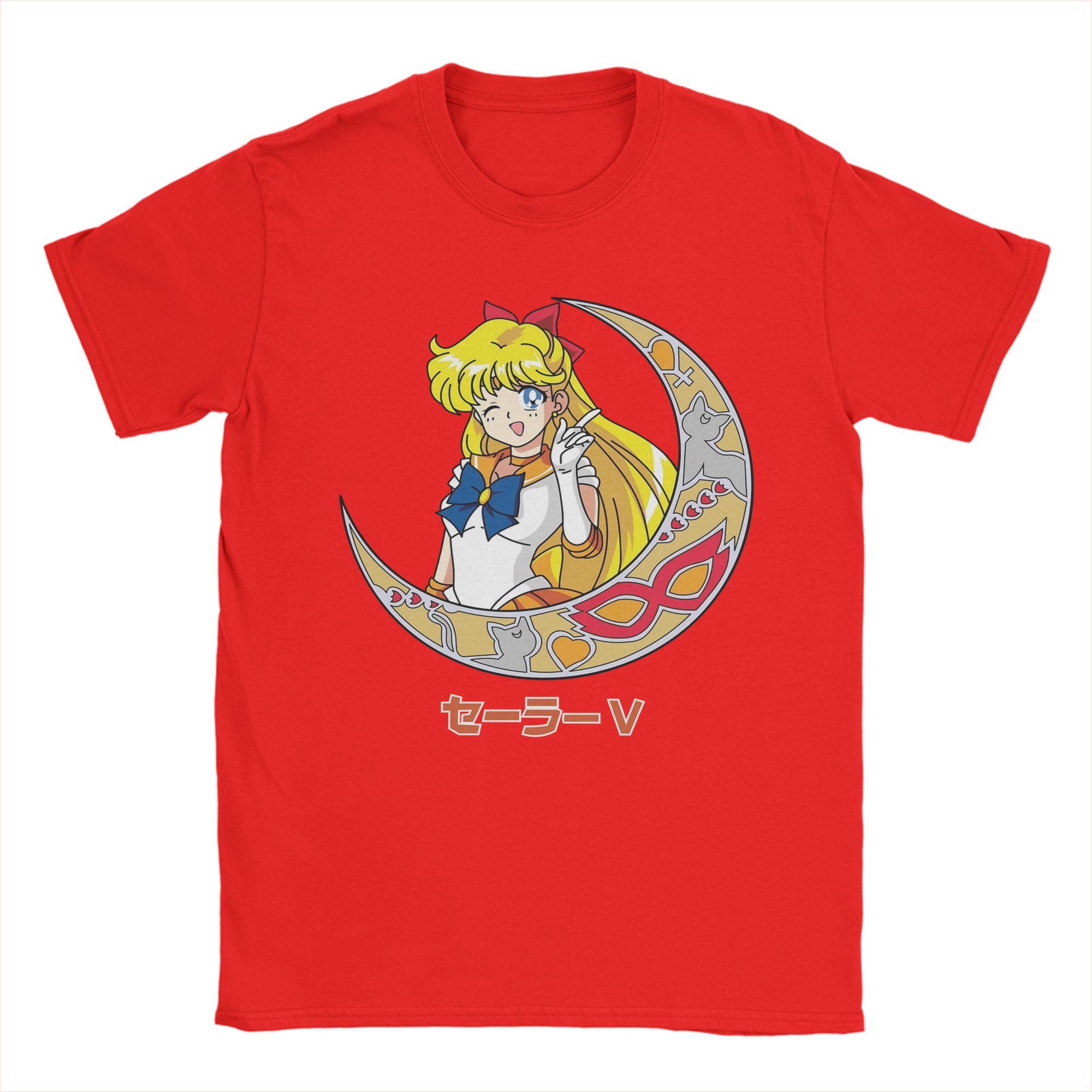 

Sailors Moons T Shirts Men Pure Cotton Vintage TShirt O Neck Tees Short Sleeve Tops 4XL 5XL 6XL S