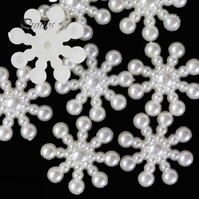 100 Stücke Schneeflocke Künstliche Flatback Perle Weihnachtskarte Machen DIY Handwerk