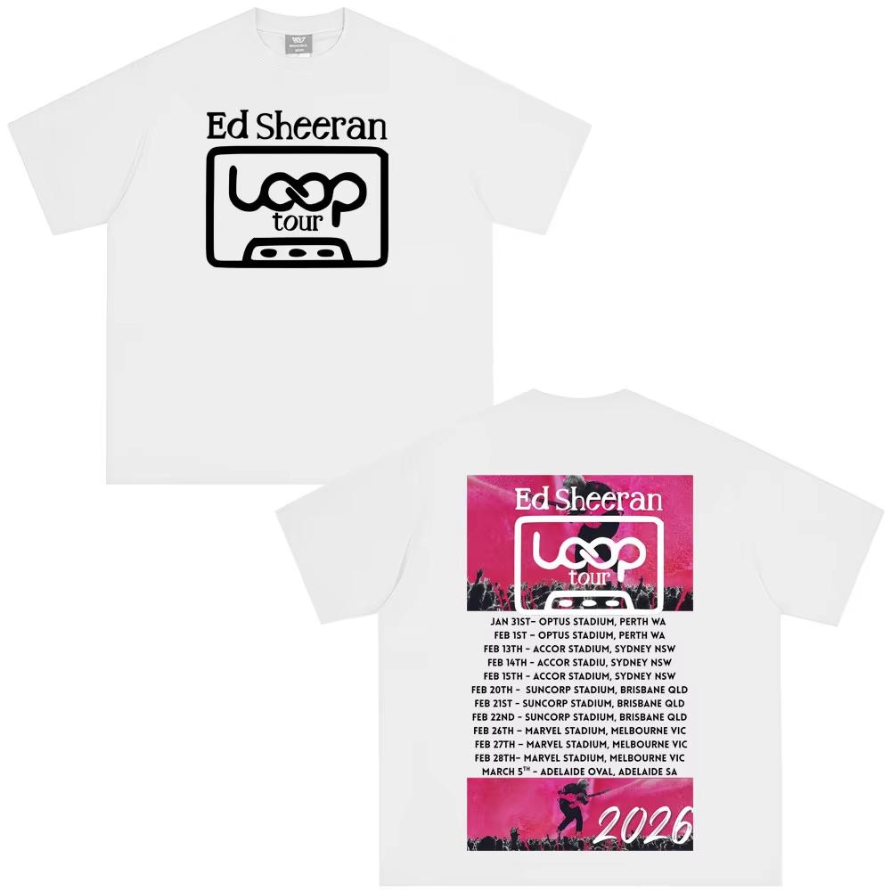 Ed Sheeran Loop Tour 2026 Graphic T Shirts Men Women Aesthetic Tshirt Summer Casual Cotton Harajuku Streetwear Tshirts