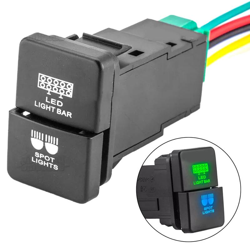 Car Accessories Dual Push Switch Off-road Adventures Versatile Control Wire Kit Included Illuminated Indicators