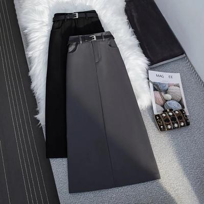 Schmaler Retro-Midirock mit hoher Taille für Damen – vielseitiger Anzugrock für den Frühling