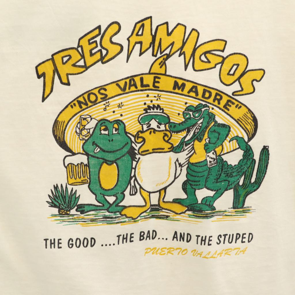 OLD 90s Back Print Animal Short Sleeve T-shirt White Men's Used