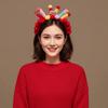 Cute Lion New Year Hair Hoop Tassel Flower Red Headband Embroidered Bow Tang Suit Hanfu Hair Accessories Girls