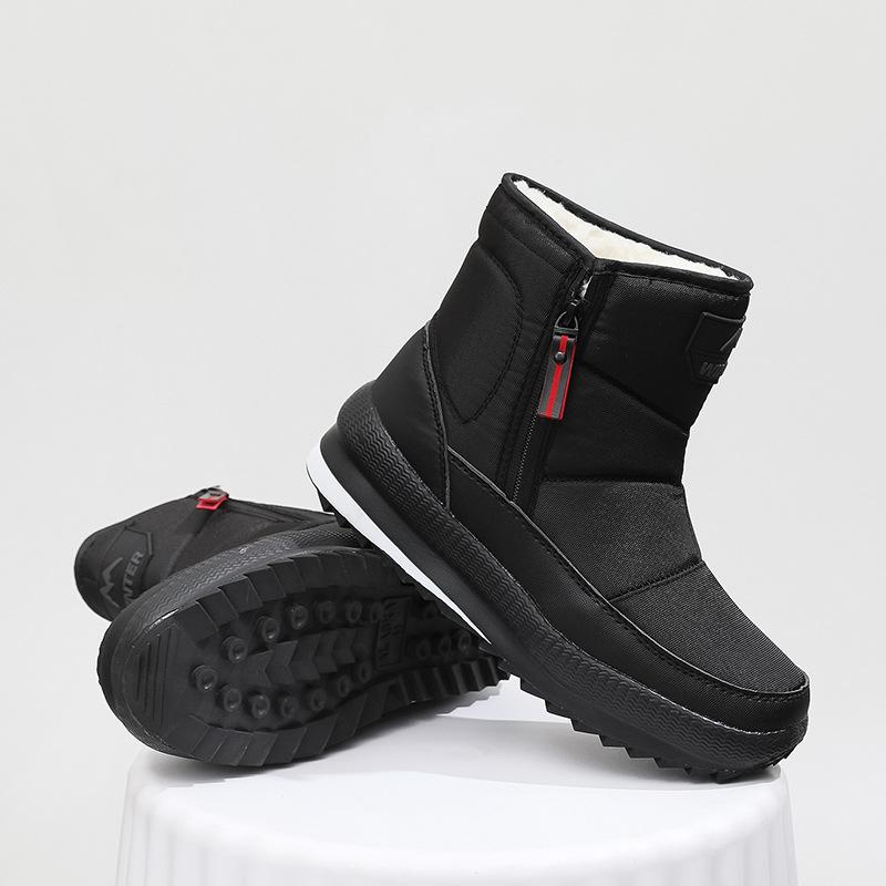 

Зимние уличные утепленные сноубутсы, мужские удобные хлопковые туфли с плюшевой подкладкой, водонепроницаемые, снежные, хлопковые, теплые, повседневные хлопковые ботинки для пожилых людей 45 чёрный