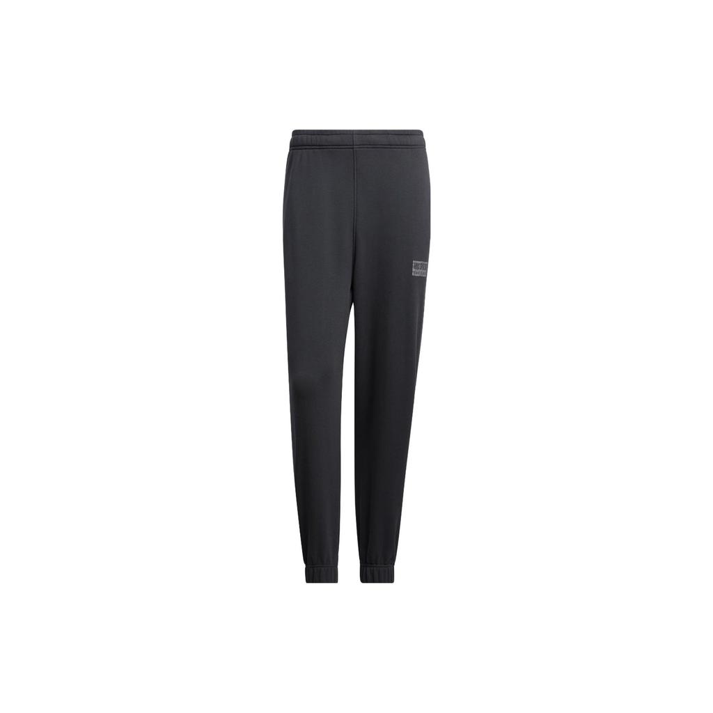 Adidas Knitted Sweatpants Men's Carbon Black Moderate Cuffed Pants IS7424