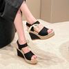 High Quality Women's Shoes Plus Size Women's Sandals Peep Toe Dress Sandals Women New Round Toe Wedge Sandals