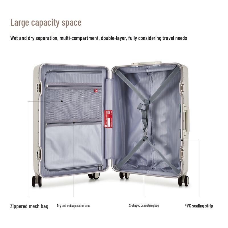 OIWAS OCX6672A Aluminum Frame Carry-on Suitcase