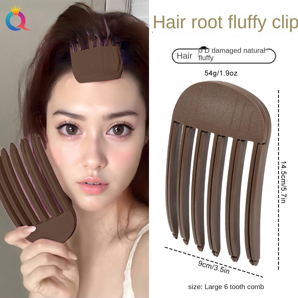 

Фиксирующие корни волос пушистые заколки воздушная челка пластиковые бигуди для волос завивающая шпилька инструменты для укладки волос Deep Coffee-6 Teeth