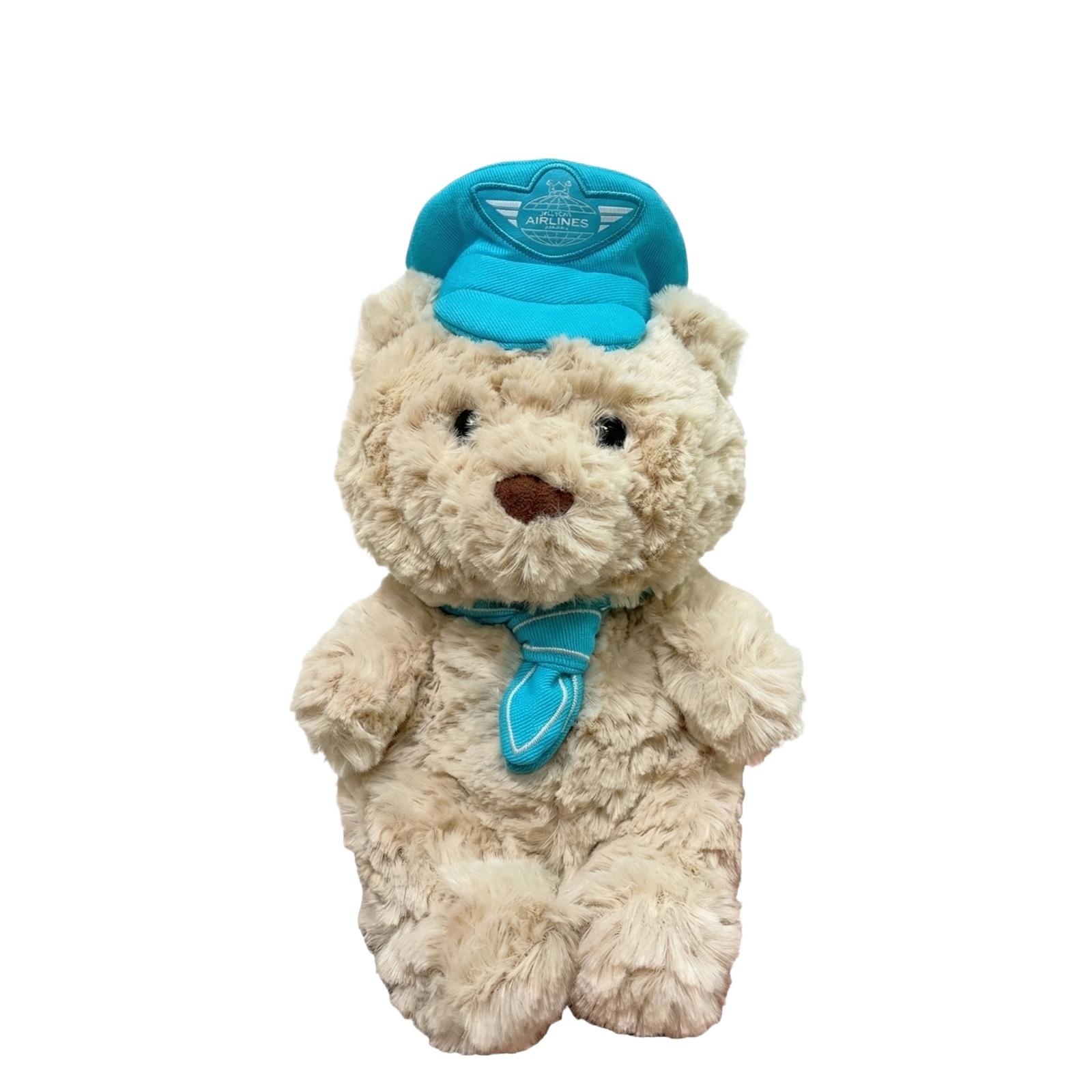 

Plush Teddy Bear Soft Stuffed Animal Toy Wearing Hat and Tie Suitable for Kids and Collectors with Dust Cover Included One Size