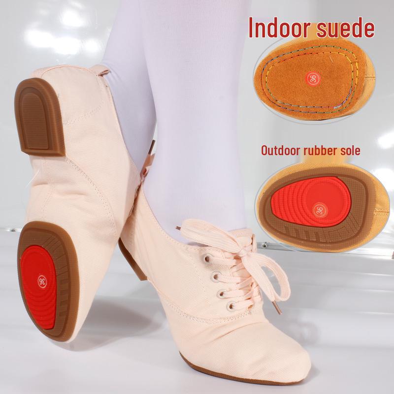 High-Top Jazz Dance Shoes for Men & Women, Canvas Soft Sole Low-Top Practice Shoes.