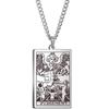 Tarot Stainless Steel Necklace Men'S Hip Hop Personality Retro Square Pendant Sweater Necklace