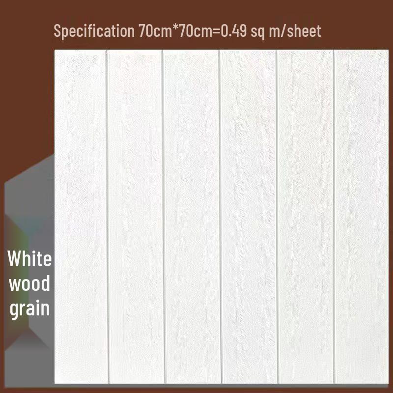 3D Wood Grain Self-Adhesive Wall Stickers: Soft, Anti-Collision Wallpaper for Bedroom Decor