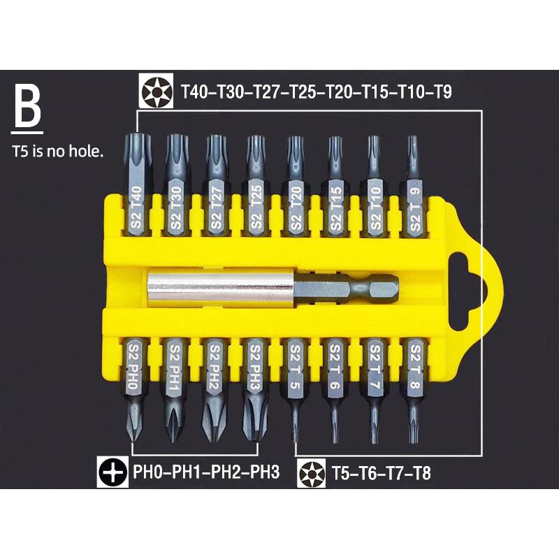 Σετ 17 τεμαχίων Ασφαλείας Αντιπαραβίασης Torx Εξάγωνο Αστέρι Μύτες Κατσαβιδιού Μαγνητική Θήκη Μύτες Κατσαβιδιού Πλακέ Σταυροκατσάβιδο Μύτες Ηλεκτρικού Δραπάνου Εργαλεία Χειρός