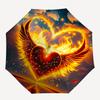 1pc Flaming Heart Wings Umbrella Automatic Opening/Closing, Foldable Design, Outdoor, Festival Gift for Fans, Travelers, Daily Use.R078