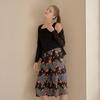 L Affair Women fLower Fancy 7 Part Viscose Pants bLack Lwpec932 Bk