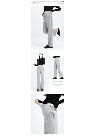 2026 Petite Maternity Drawstring Wide-Leg Pants for Spring/Summer/Autumn