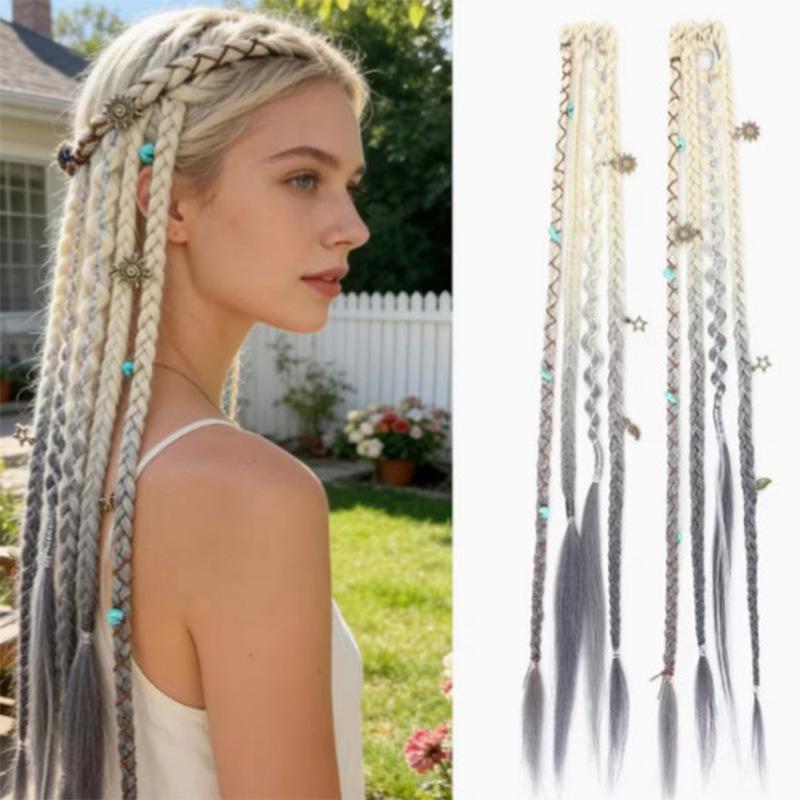 Estensioni Capelli Trecce a Coda di Pesce Intrecciate Stile Bohemien - Parrucca con Clip BB Treccine Box Donna