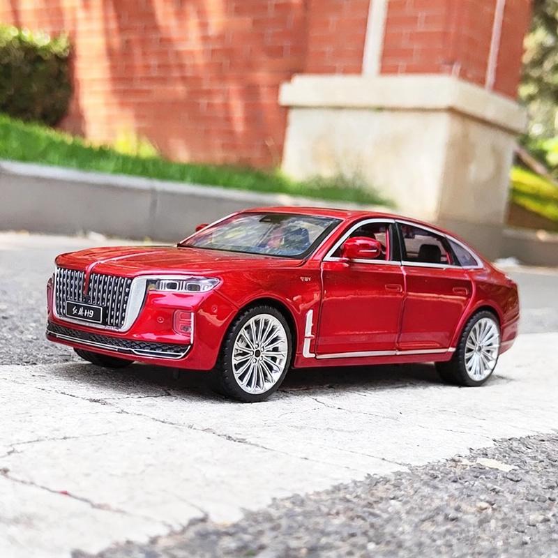 1/32 Hong Qi H9 Alloy Luxy Car Model Diecast Toy Vehicles Metal Car Model High Simulation Sound Light Collection Childrens Gifts