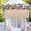 12Pcs Realistic Wisterias Artificial Flower For Home Wedding Party Decoration Durable Plastic Hanging Stem