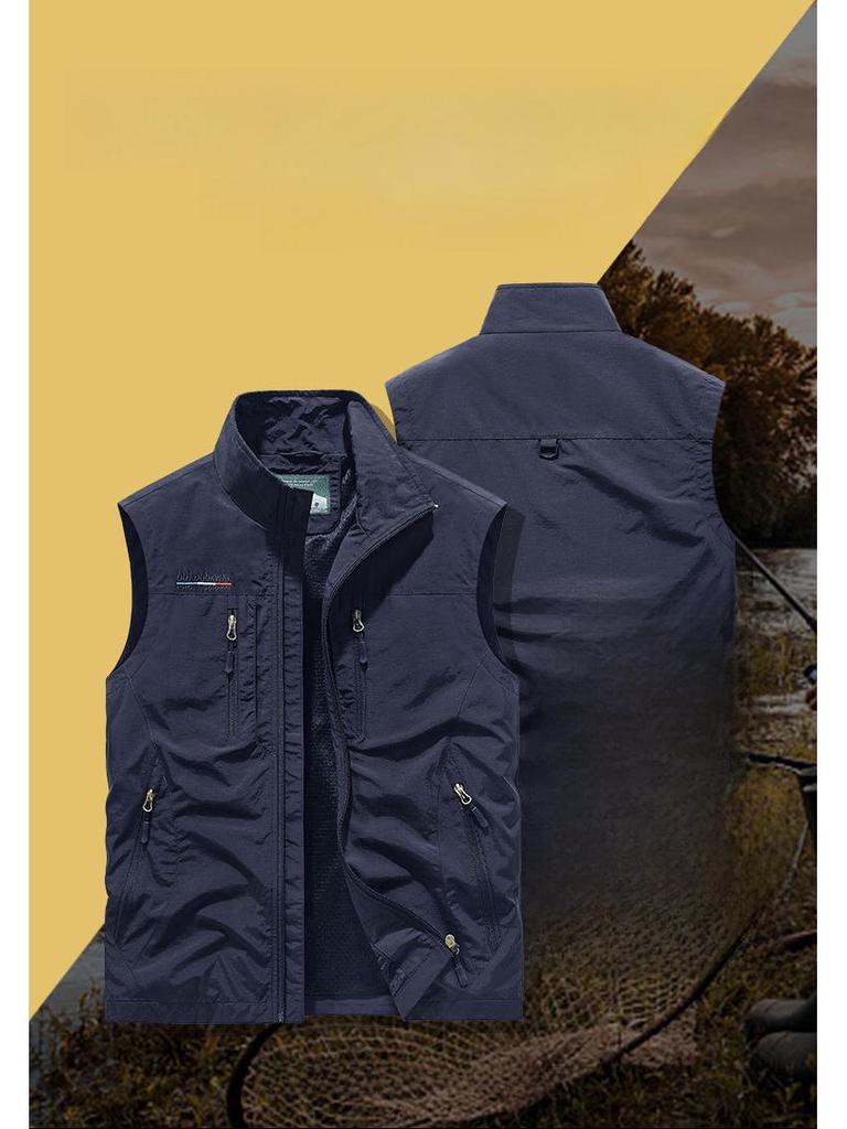 Schnelltrocknende Angel- und Fotoweste für Herren mit mehreren Taschen – Warme Outdoor-Weste für Herbst und Winter