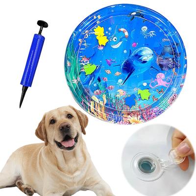 Interactive Sensory Play Mat with Air Pump Summer Cooling Pad Cat Water Sensor Play Mat for Indoor Cats