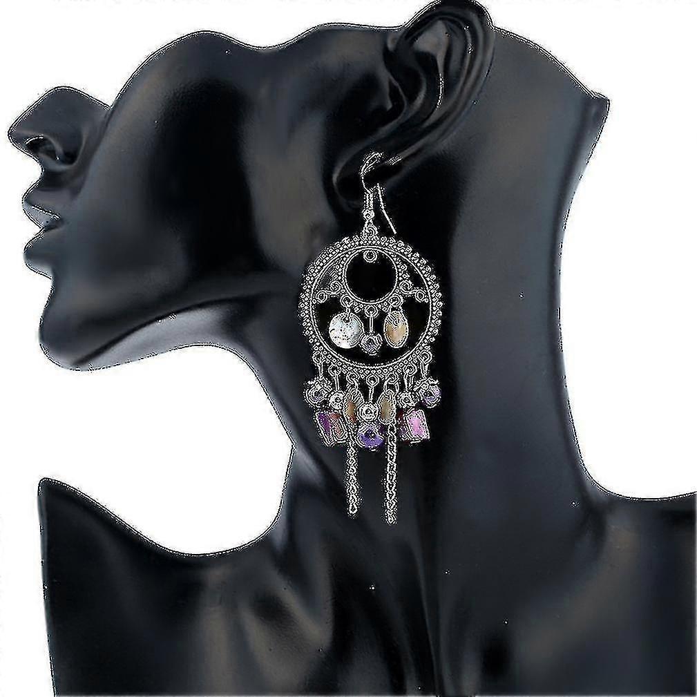 Bohemian Ornaments Round Earrings Chain Tassel