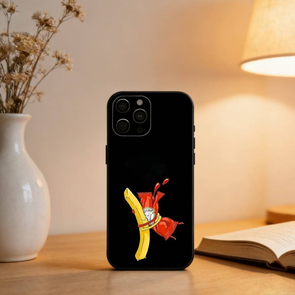 T-Tomaten Ketchup Senf ART Handyhülle Für iPhone 17,16,15,14,13,12,11 Plus,Pro Max,XS,Weiches Silikon Schwarze Hülle