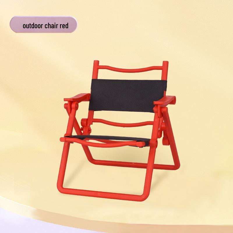 Miniature Folding Chair Ornament: Park Bench & Beach Chair Mobile Phone Holder Toy Accessory