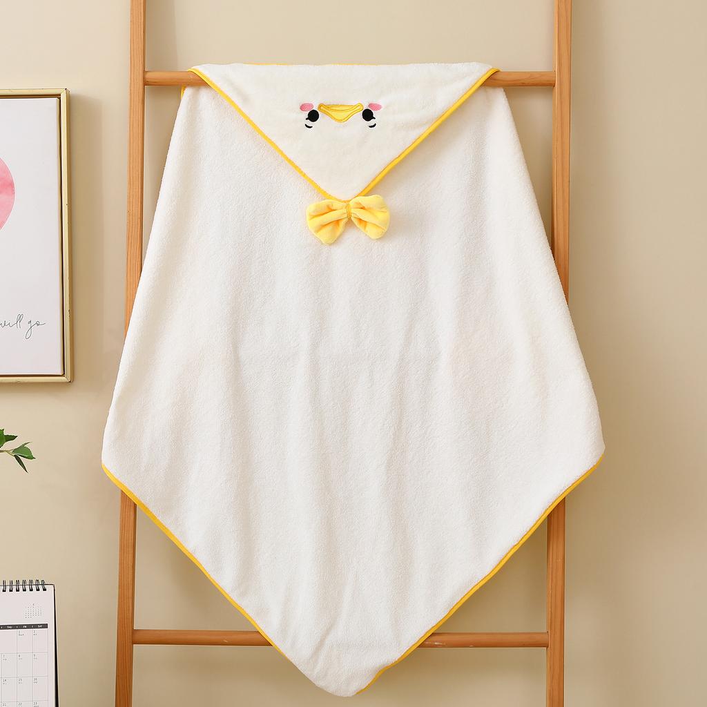 Baby Children Bath Towels Newborn Quilt Bag Towel Bag Quilt Coral Fleece Wrap Towel Embroidered Blanket Animal Eye Closed Hooded Cape