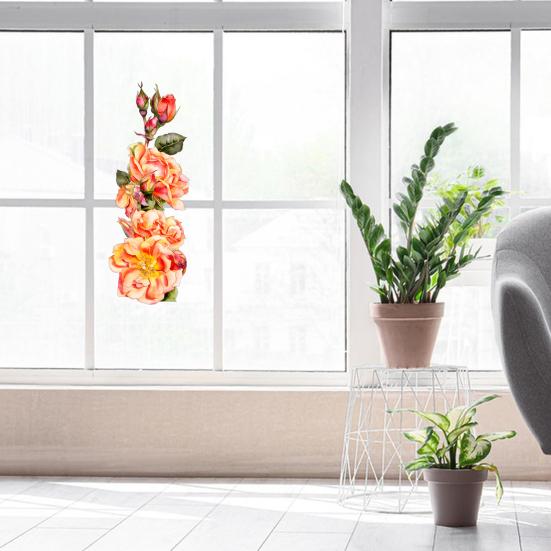 Selbstklebende Rosen Wandaufkleber Wiederverwendbare Statische Glasaufkleber Klebefrei Wasserdicht Feuchtigkeitsbeständig Fensteraufkleber für Wohnzimmer Schlafzimmer Heimdekoration