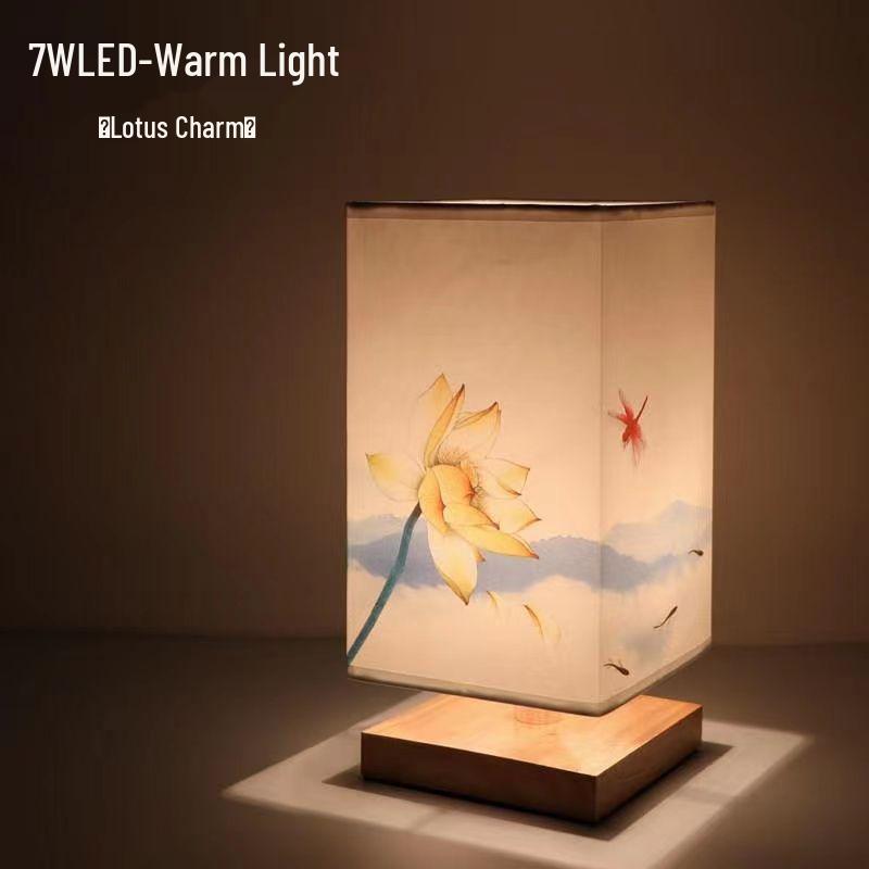 Retro Wooden Night Light: Simple, Creative, Warm Bedside Lamp with New Chinese Style