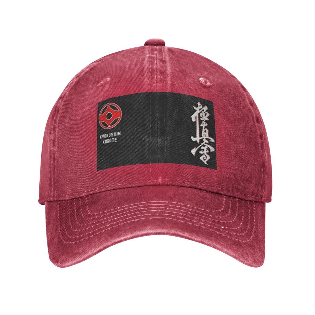 Unisex Baseballové kšiltovky Kyokushin Karate Kanji Taijutsu Prané džínové Letní sportovní Baseballové kšiltovky Hip Hop kšiltovka Casquette
