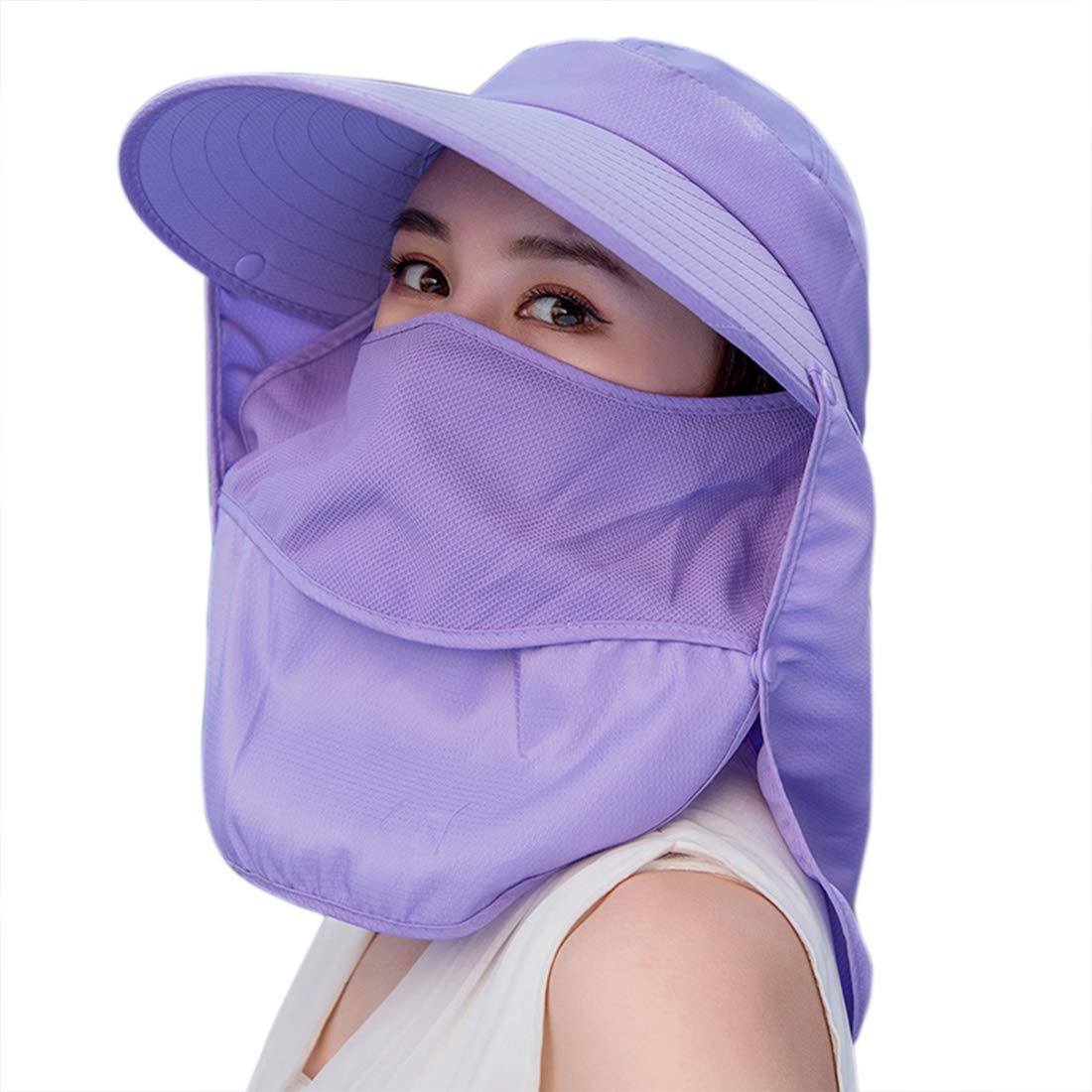 

Gardening UV Full Sun Ponytail Wide Work Summer Hat for Women [Mukeyo] Hat, Protection, Coverage, Hat, Foldable, Hat, Brim, Hat, Visor, (Purple) фиолетовый