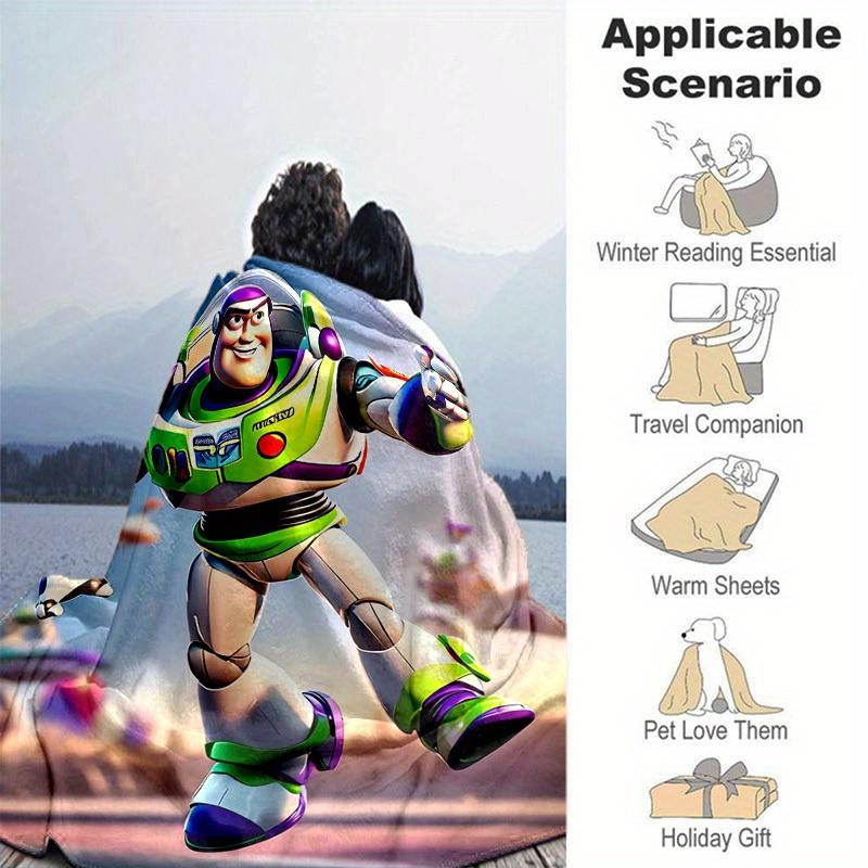 1pc, Cartoon Astronaut Blanket, Seasonal Universal, Home Decoration, Soft Flannel Throw Blanket, Cute Space Theme, Living Room, Travel, Camp