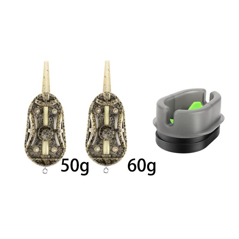 2/5Pcs 20G/30G/40G/50G/60G Method Feeder Fishing Inline Feeder Carp Fishing Feeder Device Kit Feeder Carp Fishing Hair Rigs