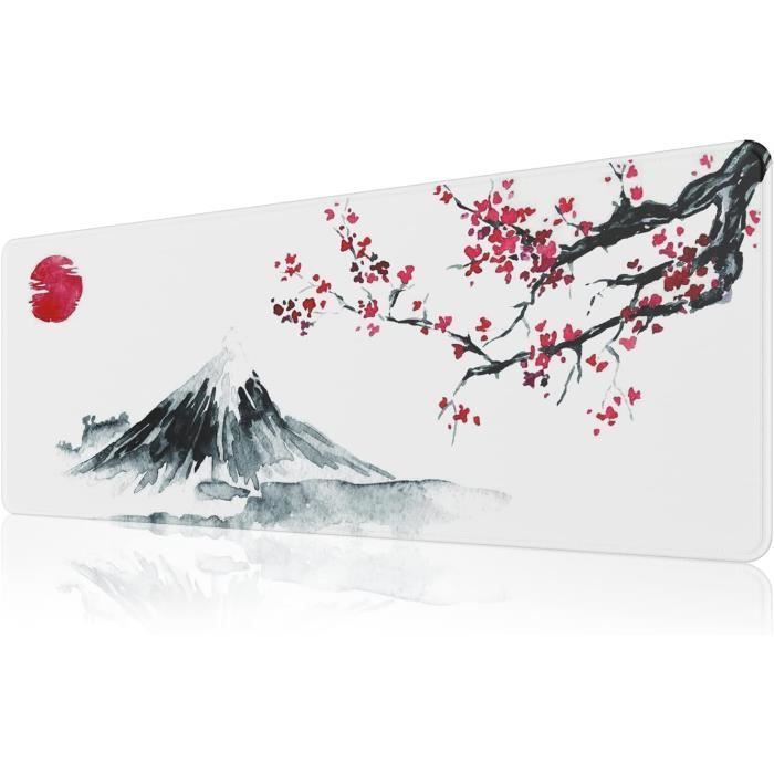 Tapis de Souris XXL - HAUTSTORE - Art Japonais - 80 x 30 cm - Tissu Doux - 3 mm d'Épaisseur